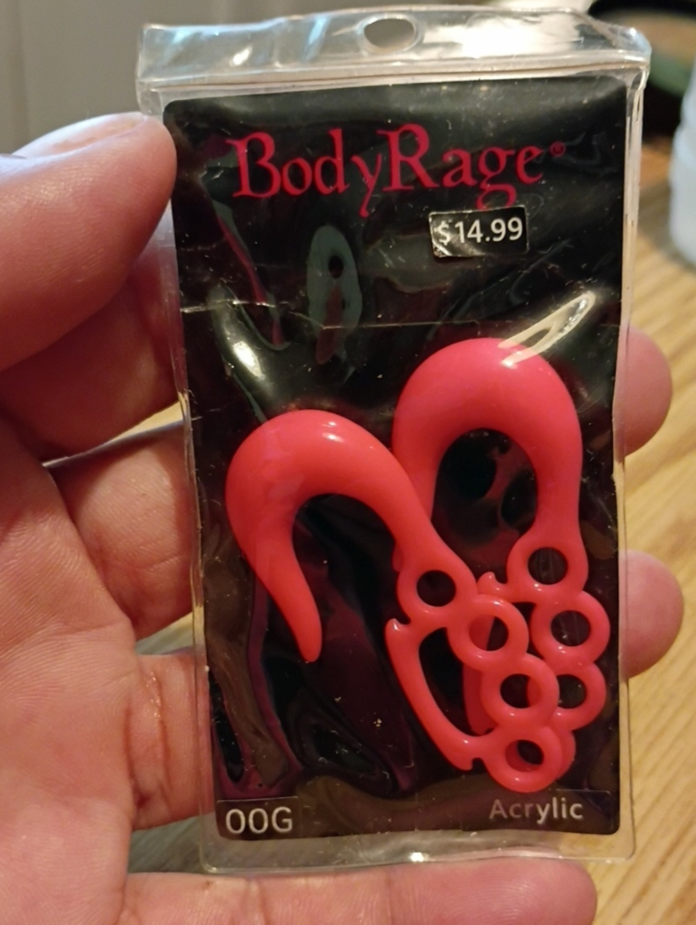 Spencer's BodyRage Pink Acrylic Ear  Stretchers (00G)
